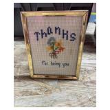 Thanks For Being You counted Crosstitch framed