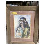 23x29 framed Native American young woman
