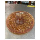 Vintage 10 inch iridescent carnival orange glass