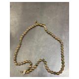 Vintage gold/green beaded necklace