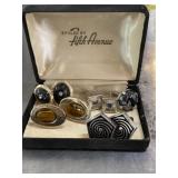 Vintage cufflink sets in fifth avenue box