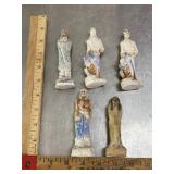 Vintage chalk ware pirates and native Americans
