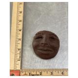 Vintage brown clay sculpture signed by artist