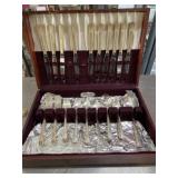 Vintage silver plate silverware set in box