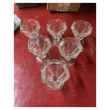 Six small ice cream sundae bowls