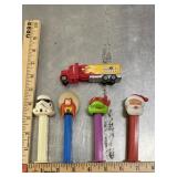 Various pez candy dispensers