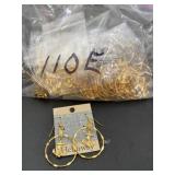 Commercial lot gold tone hoop earrings with anchor