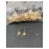 Commercial lot gold tone frog dangle earrings