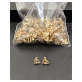 Commercial lot gold tone sailboat earrings