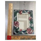 Rose petal glass picture frame