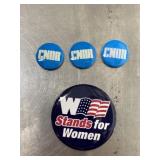 3 CNOR pins and 1 W stands for women pin
