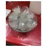 2 vintage unsearched punch bowls and cups sets,