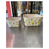 2 Vintage lemon tupperware containers without lids