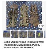 Three piece vintage BURWOOD products wall Plex