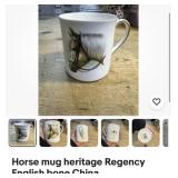 Vintage bone China Horse mug
