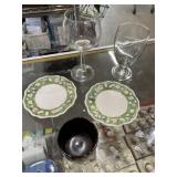 Mixed lot glass, China, stone ware 5 pcs