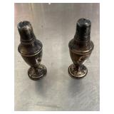 Vintage sterling silver weighted salt and pepper