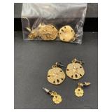 2 pairs of sand dollar earrings with extras