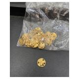 Many gold tone sanddollar buttons jewelry crafts