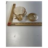 Jeanette Floragold Louisa carnival glass covered