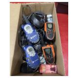 Walkie talkies, chargers, and electronics mixed