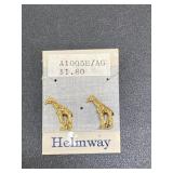 Gold toned giraffe earrings
