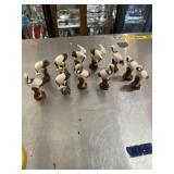 11 vintage porcelain swans