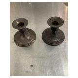 2 vintage sterling silver weighted candlestick