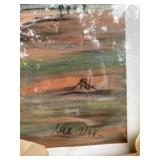 24x32 Framed poster Charcoal abstract person w