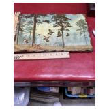 Vintage quail print on 9x14 wood board
