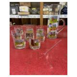 Vintage Ashby comic golf glass cocktail set,