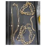 3 vintage necklaces and a vintage bracelet