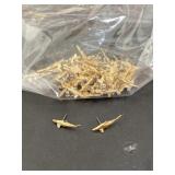 Commercial lot gold tone shark earrings