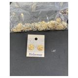Commercial lot gold tone sanddollar earrings