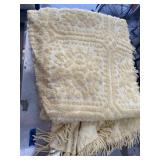 Vintage yellow blanket for bed 216x80