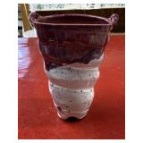 Vintage purple and blue pottery vase