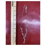 Silver tone Avon necklace with clear gems