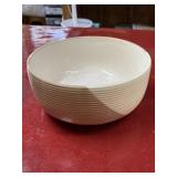 vintage White and tan Avon bowl