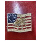 Vintage American flag spirit of ï¿½76 belt buckle