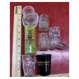 7 various liquor advertising shot glasses