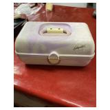 Vintage purple and white plastic caboodle &