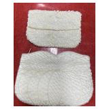 2 vintage white beaded hand bags