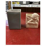 2 vintage ceramic planters