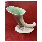 Vintage white curved vase