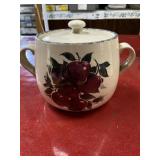 Vintage white with cherries stoneware pot