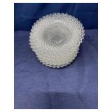 6 English Hobnail glass 5.25 inch saucers