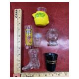 6 liquor advertising shot glasses