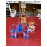 Plastic Leaning Malibu cups, plastic  Kahlua low