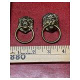 2 vintage brass pulls
