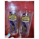 2 vintage McDonald mayor mc cheese glass cups